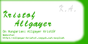 kristof allgayer business card